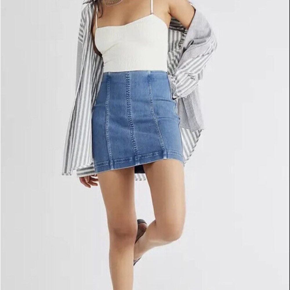 Free People Modern Femme Denim Mini Skirt